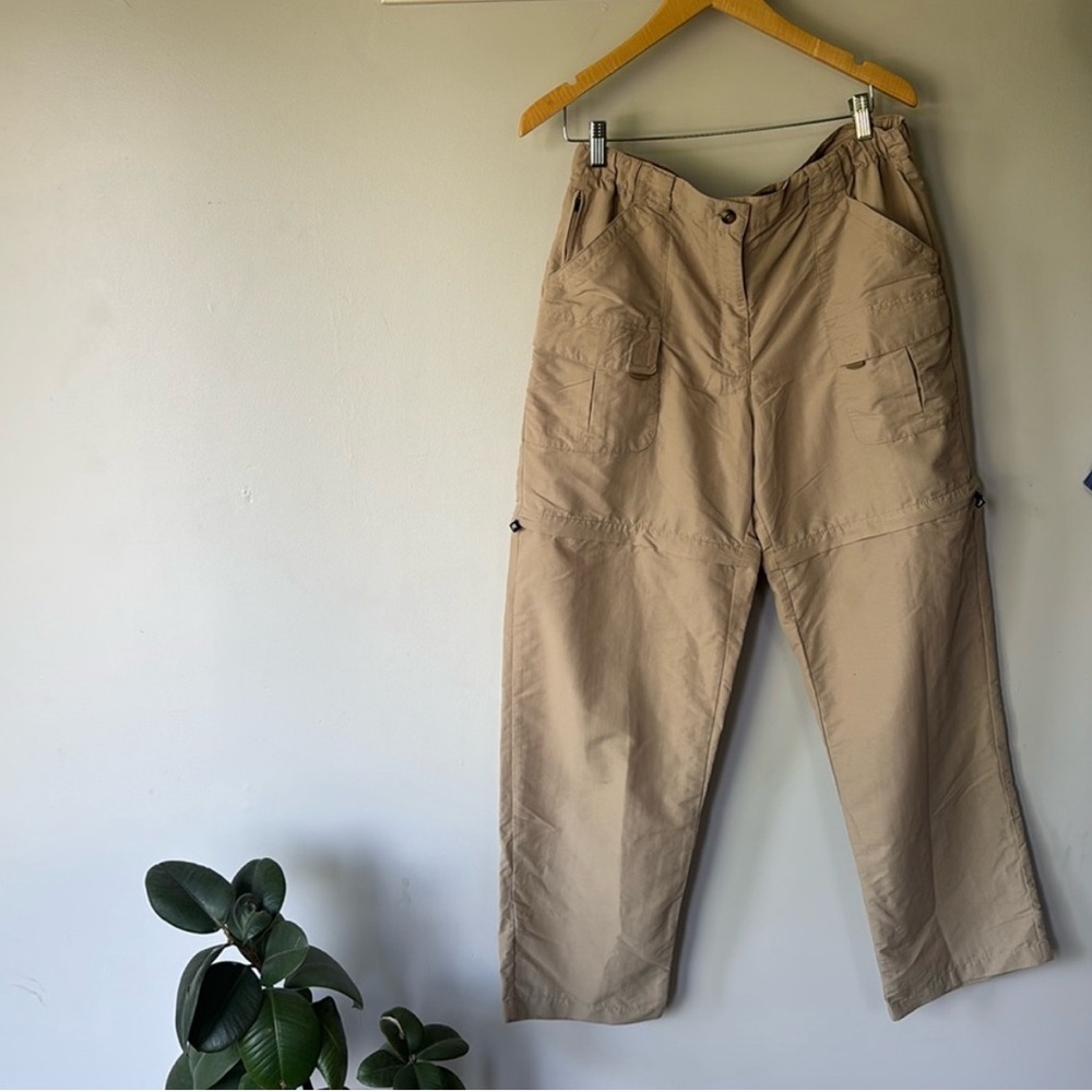 L.L. Bean Women’s Large Convertible Hiking Pants Shorts Khaki Outdoor Nylon
